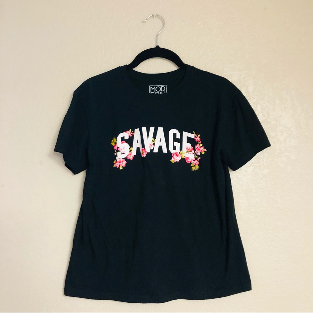 Modern Lux 🌸SAVAGE🌸 Black T-shirt (Size: Small)